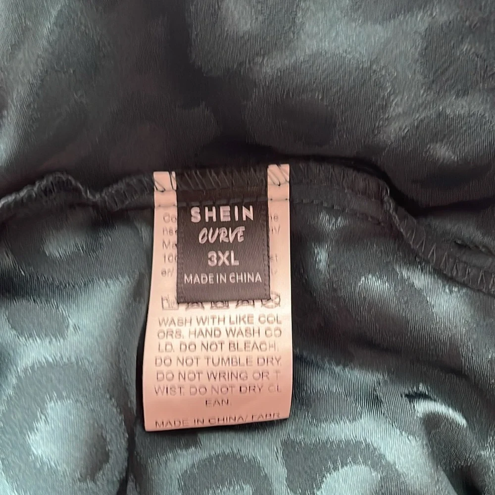 SHEIN dark teal/greenish  Long Sleeve Dress, size 3X - Picture 13 of 14